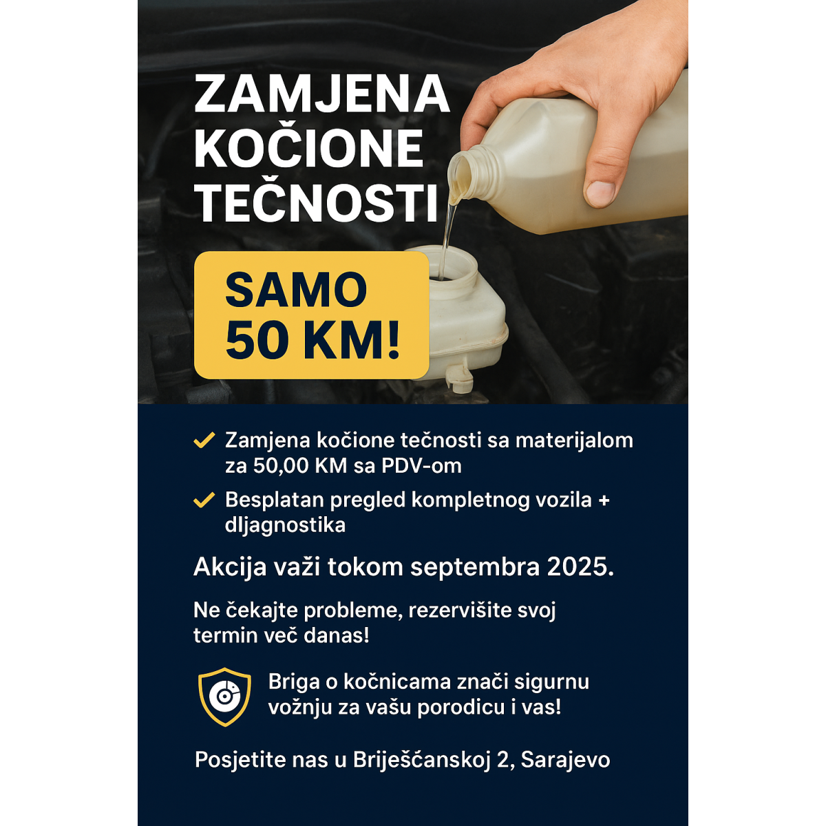 🛠️ Zamjena kočione tečnosti, samo 50 KM!